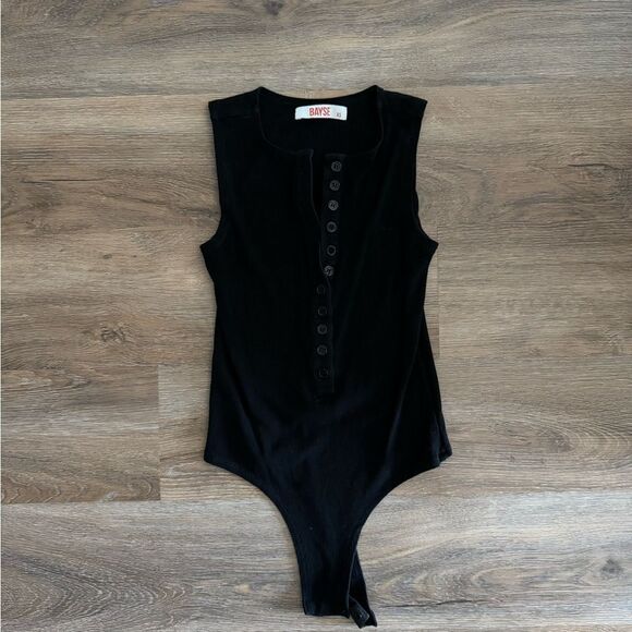 Bayse Aurora Black Sleeveless Bodysuit - Picture 1 of 2
